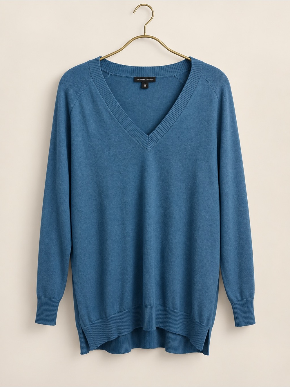 Universal Standard Eco Core V-Neck Sweater Teal S 14–16
